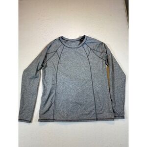 Zuda Women Gray Heathered Long Sleeve Athletic Performance Top Size XL